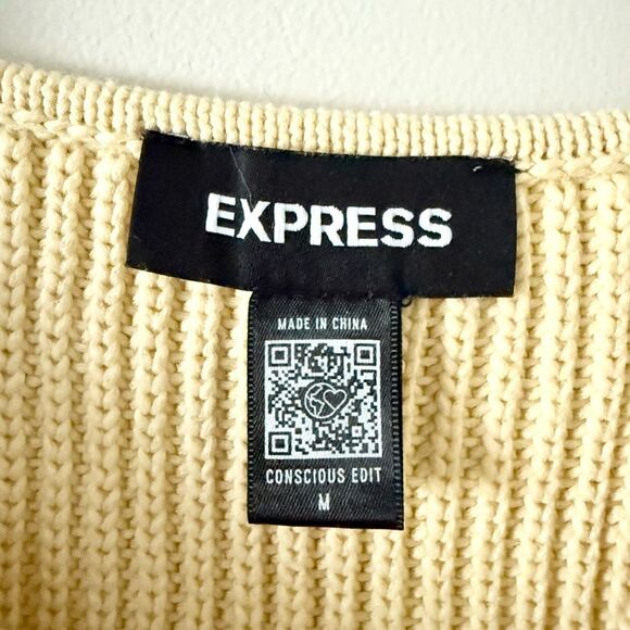 Express Knit Cotton Blend Tank in Light Yellow Size M - Picture 3 of 5